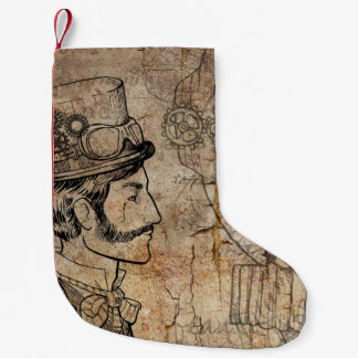 Steampunk Gentleman Retro Gears Small Christmas Stocking