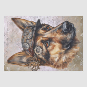 Steampunk German Shepherd Dog Tissue Paper