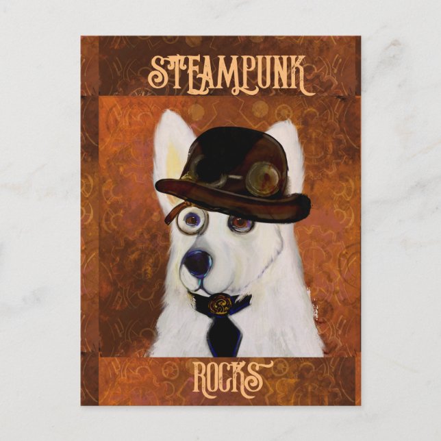 Steampunk German Shepherd       Postcard (Front)