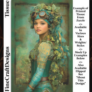Steampunk Girl In Ivy Headdress DK4L Decoupage Tissue Paper