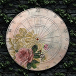 Steampunk Glam | Pink and Gold Rose Rustic Floral Dartboard<br><div class="desc">90s Grunge, All Grown Up! Feminine, sophisticated Victorian era shabby chic steampunk seamless pattern featuring girly colour palette with a pink rose on a grunge background accented by gold glitter dust and handwriting. This vintage 1990s inspired abstract design features a gorgeous palette that adds perfect pop of colour. For customizations...</div>