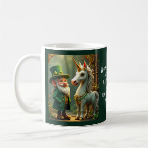 Steampunk Gnome-Leprechaun Unicorn St Patricks Day Coffee Mug