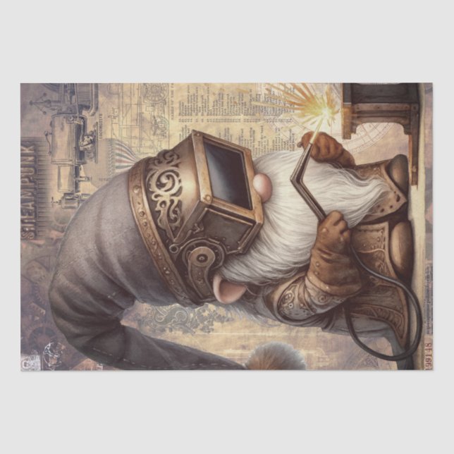 Steampunk Gnome Tissue Paper (Front)