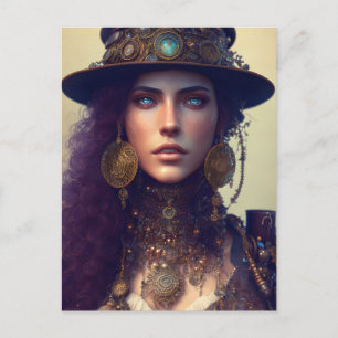 Steampunk Goddess Postcard