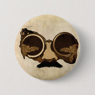 Steampunk Goggles and moustache 2 Inch Round Button