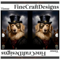Steampunk Golden Retriever Hat Decoupage RL 138