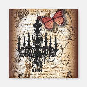 steampunk goth butterfly paris vintage chandelier magnet