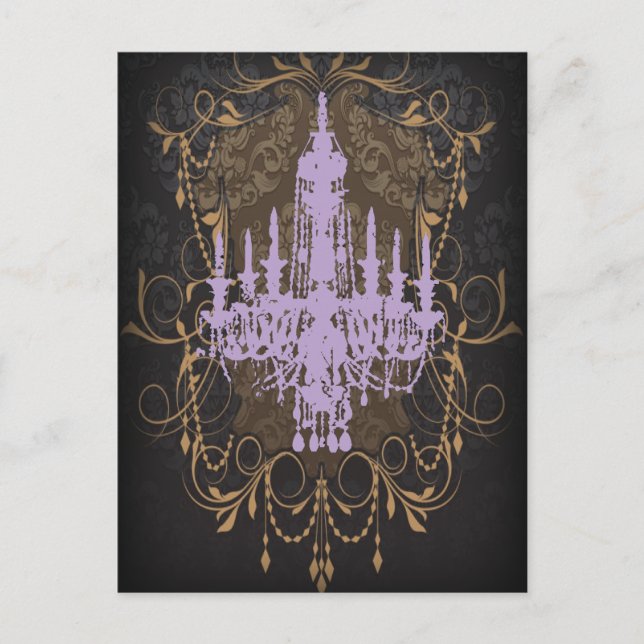 steampunk goth victorian vintage paris chandelier postcard (Front)