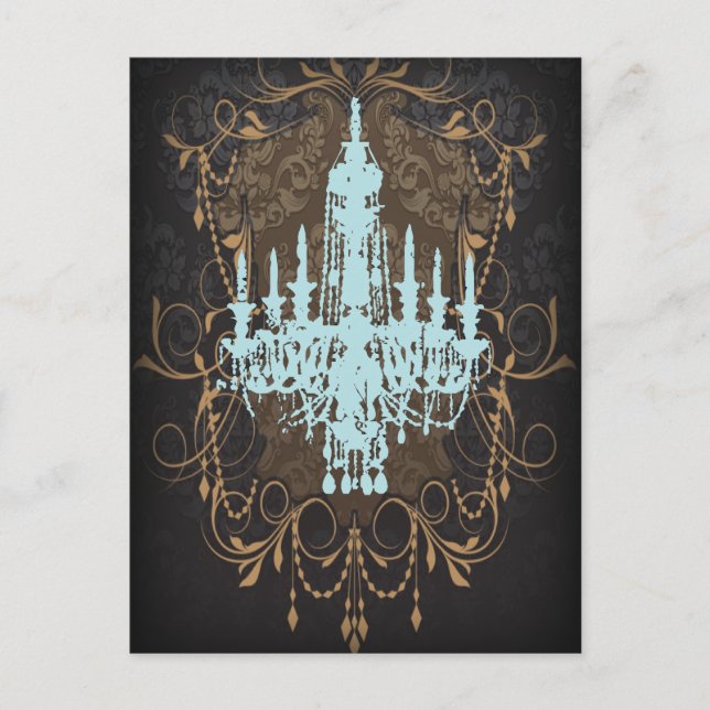 steampunk goth victorian vintage paris chandelier postcard (Front)