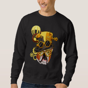 Steampunk Gothic American Bulldog Animal Face Bull Sweatshirt