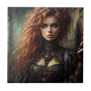 Steampunk gothic female  tile