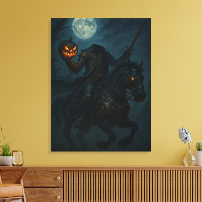 Steampunk Gothic Horror Headless Horseman Canvas Print (Insitu(LivingRoom))