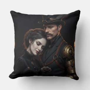 Steampunk Gothic Paar Kissen Throw Pillow