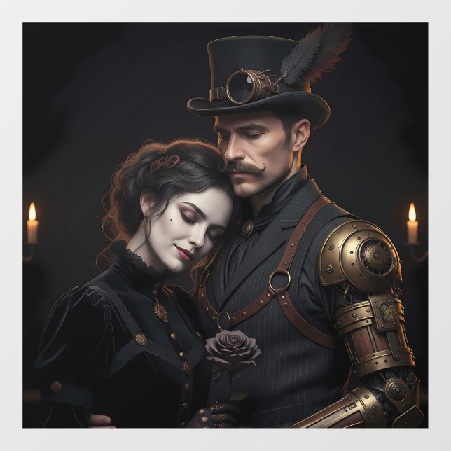 Steampunk Gothic pair Window Cling (Sheet)