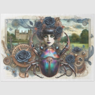 Steampunk Gothic Scarab Beetle Decoupage Tissue Paper
