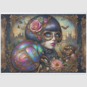 Steampunk Gothic Scarrab Beetle Decoupage  Tissue Paper