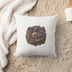 Steampunk Grateful Thankful Blessed Pillow