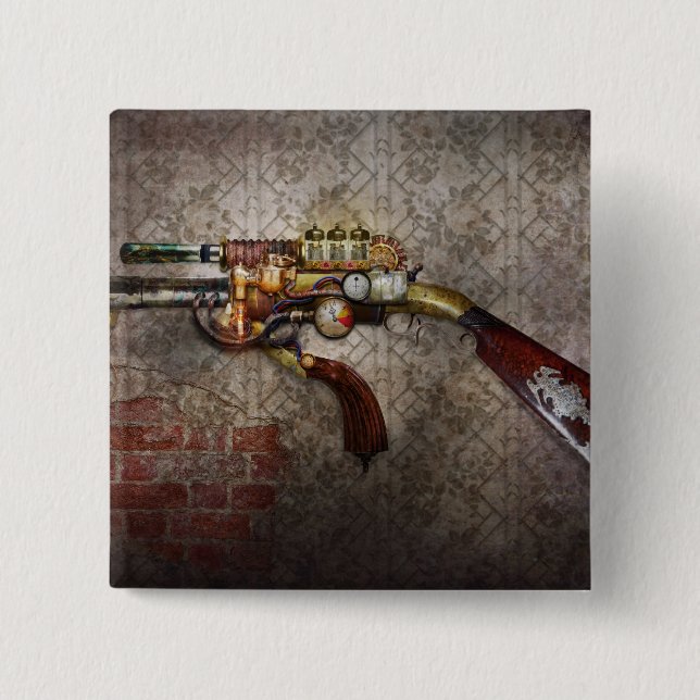 Steampunk - Gun - The sidearm 2 Inch Square Button (Front)