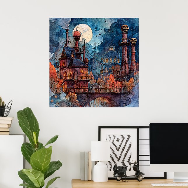 Steampunk Halloween Art Poster (Home Office)