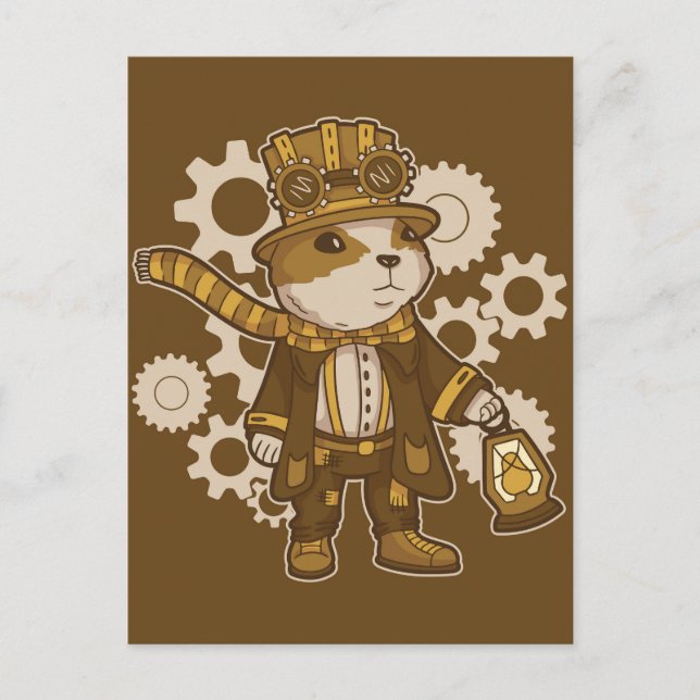 Steampunk Hampster Postcard (Front)