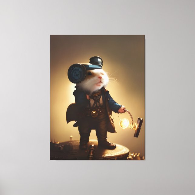Steampunk Hamster Canvas Print (Front)