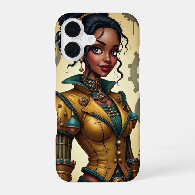 Steampunk Harlequin iPhone 16 Case (Back)