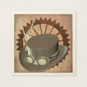 Steampunk Hat & Gear Napkins