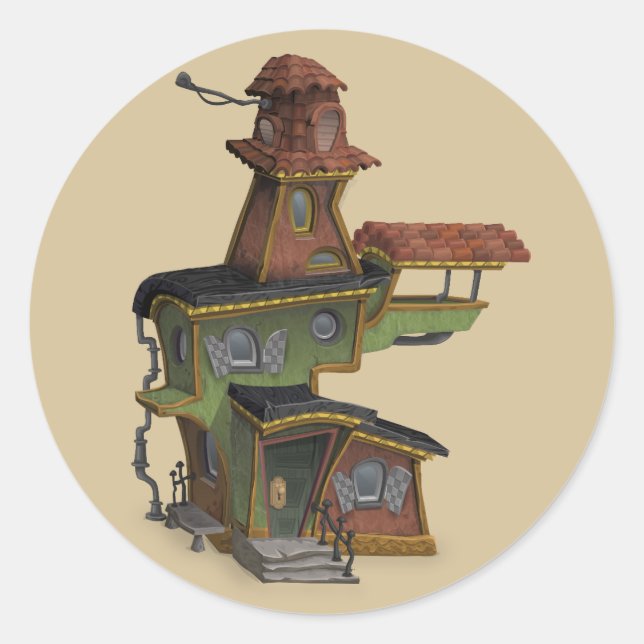 steampunk haunted house stickers (Front)
