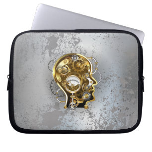 Steampunk head with manometer laptop sleeve