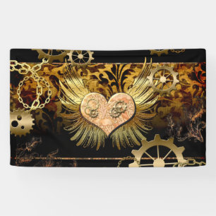 Steampunk heart banner