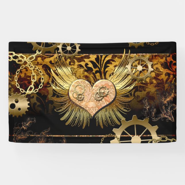Steampunk heart banner (Horizontal)