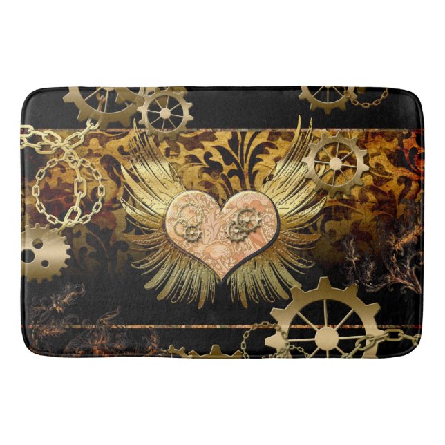 Steampunk heart bath mat (Front)