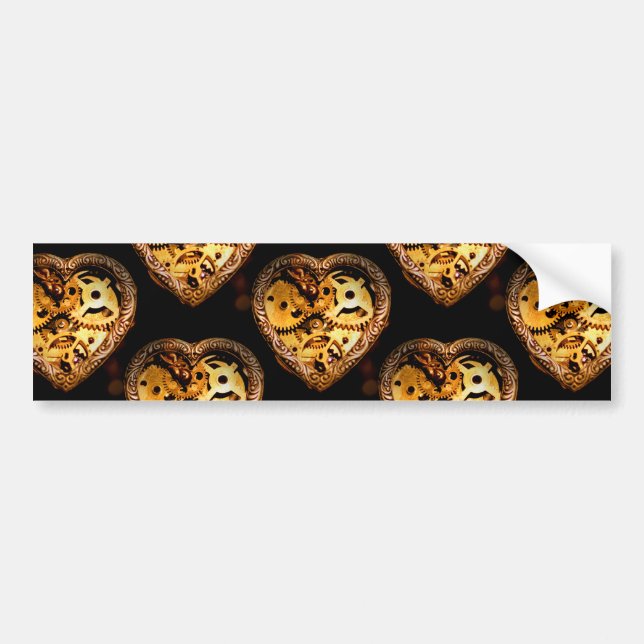 steampunk heart bumper sticker (Front)