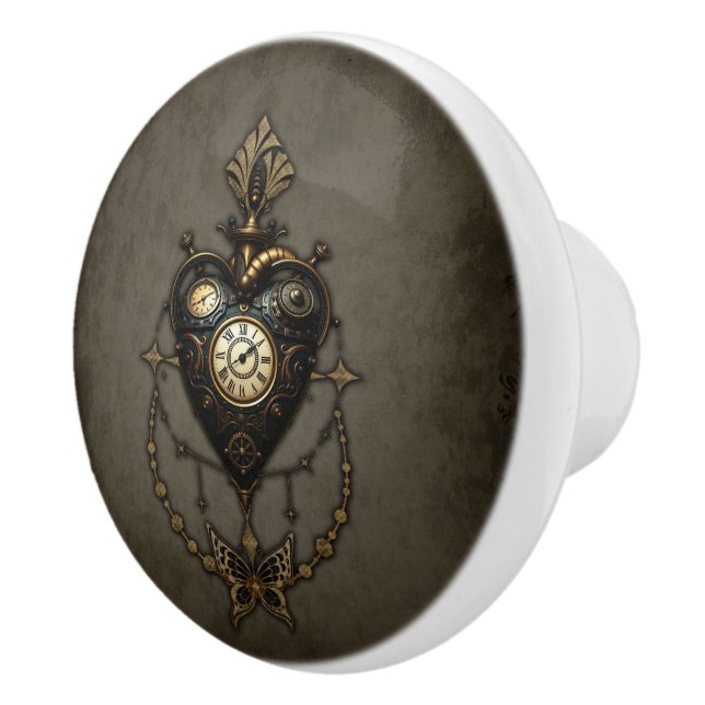 Steampunk heart ceramic knob (Right)