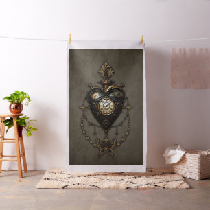 Steampunk heart fabric