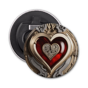 Steampunk Heart – Intricate Mechanical Love  Bottle Opener