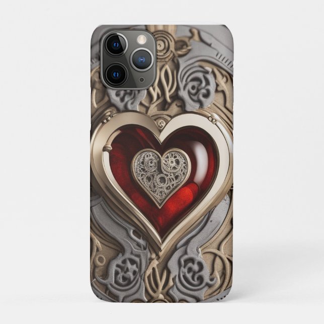 Steampunk Heart – Intricate Mechanical Love  Case-Mate iPhone Case (Back)
