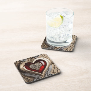 Steampunk Heart – Intricate Mechanical Love  Coaster