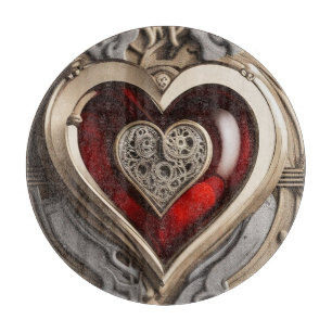 Steampunk Heart – Intricate Mechanical Love  Cutting Board