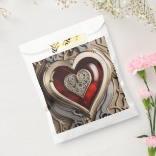 Steampunk Heart – Intricate Mechanical Love Favour Bag