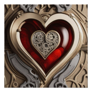 Steampunk Heart – Intricate Mechanical Love  Poster