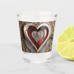 Steampunk Heart – Intricate Mechanical Love  Shot Glass
