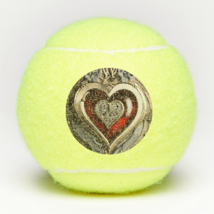 Steampunk Heart – Intricate Mechanical Love Tennis Balls