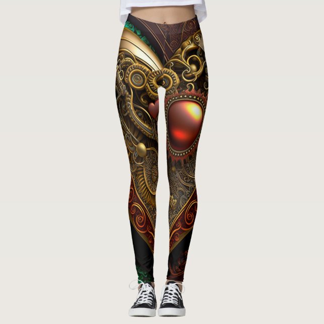 Steampunk Heart Leggings (Front)