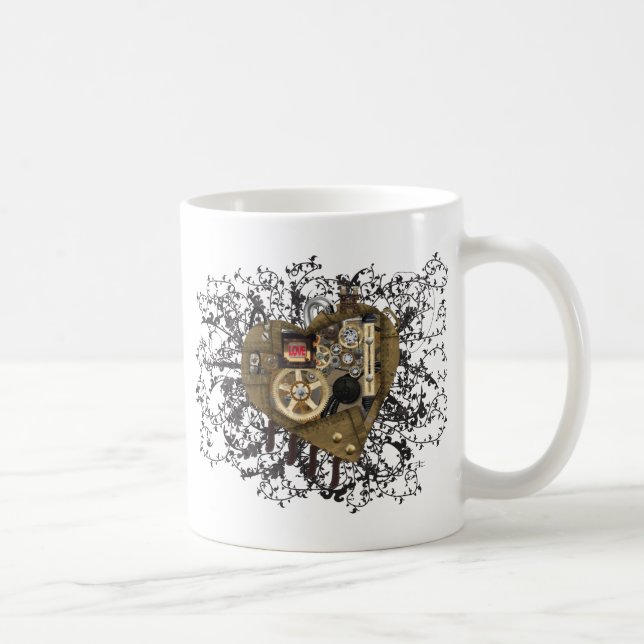 Steampunk Heart Love Coffee Mug (Right)