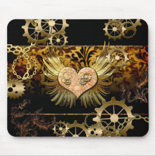 Steampunk heart mouse pad