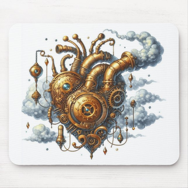 Steampunk Heart Mouse Pad (Front)