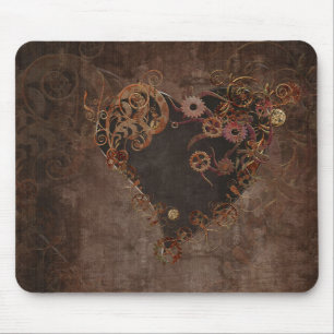 Steampunk Heart Mouse Pad