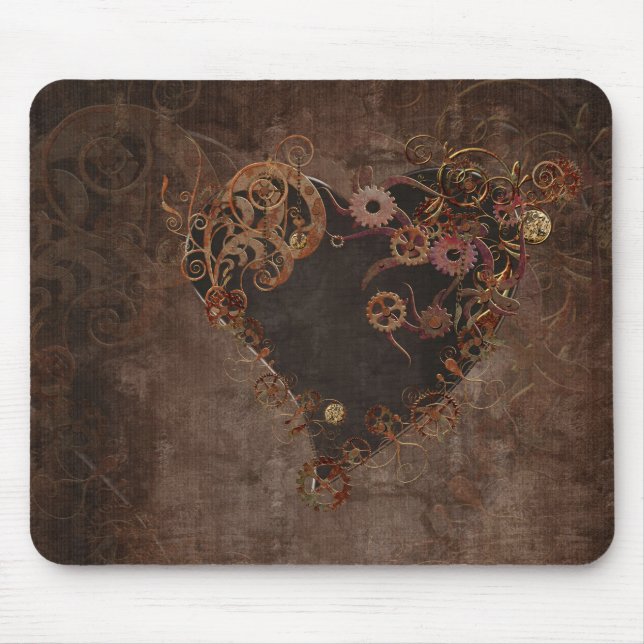 Steampunk Heart Mouse Pad (Front)