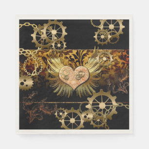Steampunk heart napkin